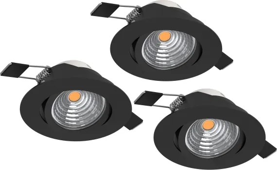 Eglo 902281 – Set 3× LED SALICETO, plafonieră dimabilă, 6,4W, 230V, Ø8,8 cm, negru