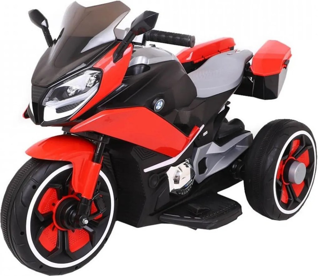 Motocicleta Electrica cu Acumulator Pentru Copii NOVOKIDS™ Cairo Motor, 3-8 ani, max 30 kg, Functie Bluetooth, Cu Sunete si Melodii, 3 Roti, Volum