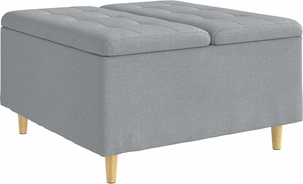 vidaXL Ottomană de depozitare Gri deschis 80 x 80 x 45 cm țesătură