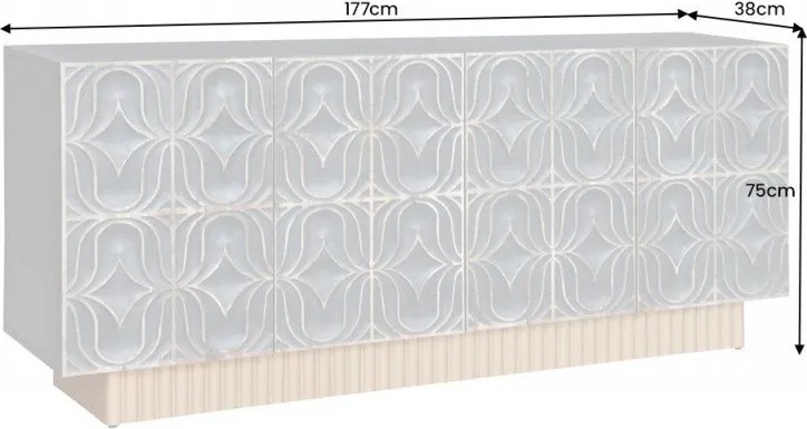 Comoda design natural industrial Piazza San Marco 177cm