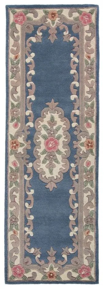 Covor din lână Flair Rugs Aubusson, 67 x 210 cm, albastru