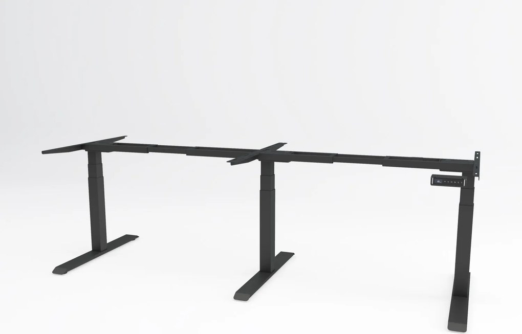 Cadru de birou cu înălțime reglabilă electric 180°, Viva Upgrade, triple motor, 150 kg - Negru