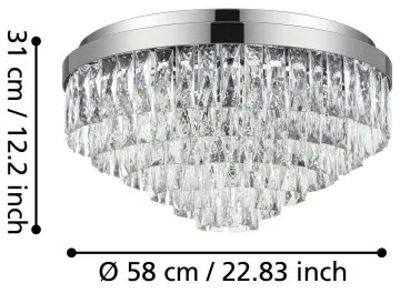 Plafonieră VALPARAISO 11xE14/40W/230V crom lucios Eglo 39491