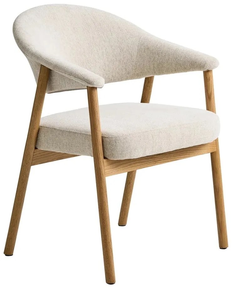 Set de scaune de sufragerie crem cu cotiere 2 buc. din lemn de stejar Elk – Unique Furniture