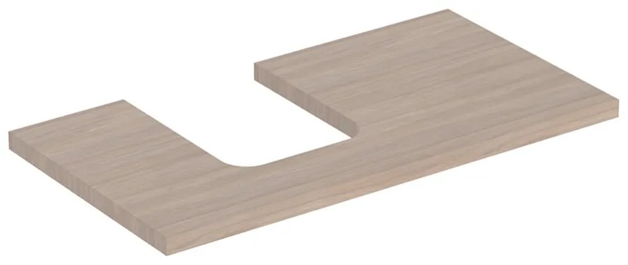 Blat pentru lavoar Geberit One cu decupaj in stanga 90 cm stejar bej