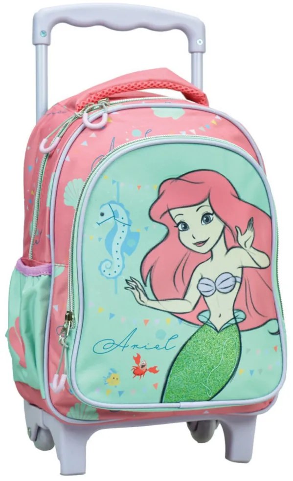 Prințesele Disney Ariel rucsac de grădiniță pe roți, geantă 30 cm