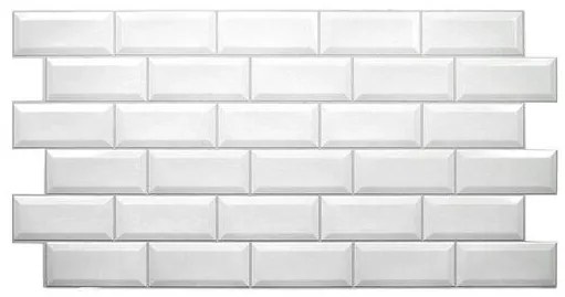 Panou decorativ, PVC, model caramida 3D, gri, 96x48.5 cm