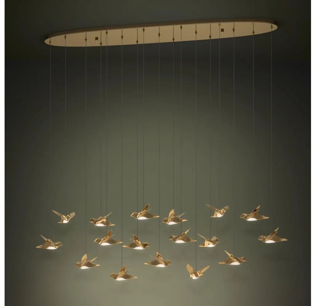 Lustră LED dimabilă pe cablu Eglo 390399 PARATEBUENO 17xLED/3W/230V auriu