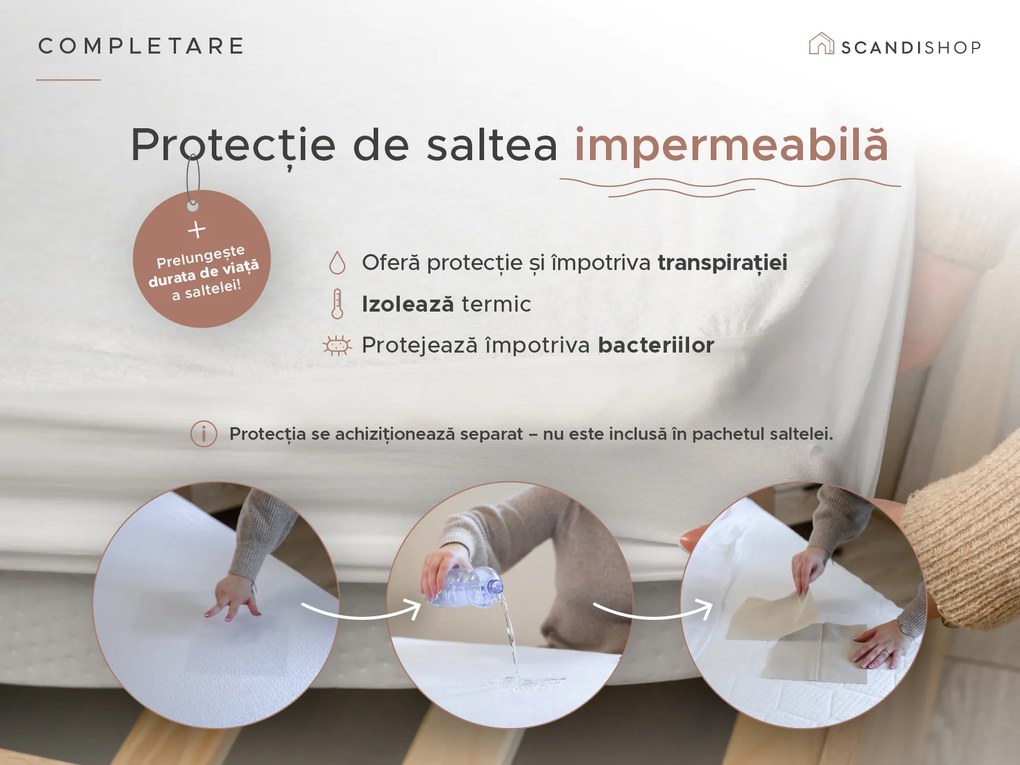 Saltea din cocos COCO MAXI 20 cm 80 x 200 cm Protectie saltea: Incluzine protectia de saltea