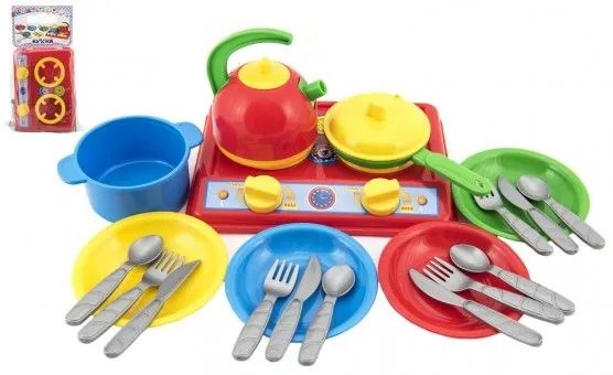 Set vase cu aragaz din plastic - 22x16cm cu accesorii