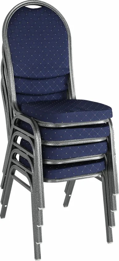 Scaun, stivuibil, textil albastru închis/gri cadru, JEFF 2 NEW