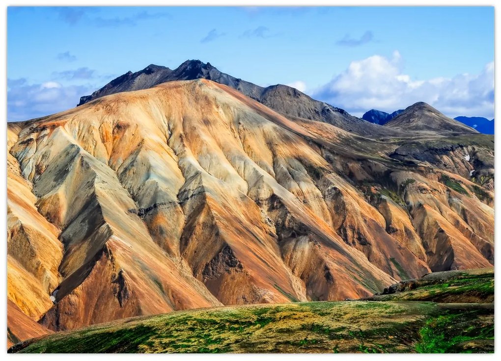 Tablou pe sticlă - Landmannalaugar (70x50 cm)