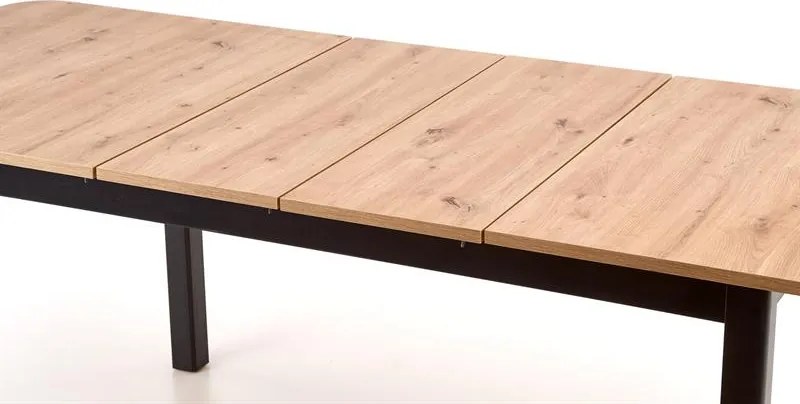 Masă de sufragerie Fabian (stejar artisan + negru). 1038742