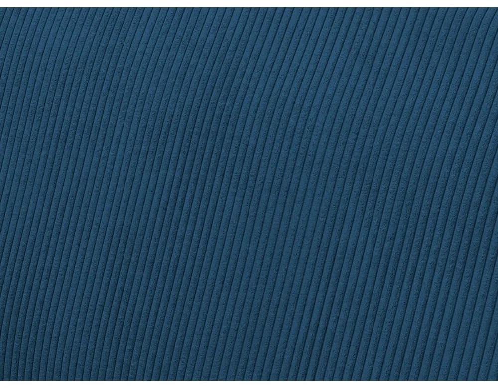 Colțar albastru extensibil/cu spațiu de depozitare cu tapițerie din catifea reiată Voltaire – Bobochic Paris