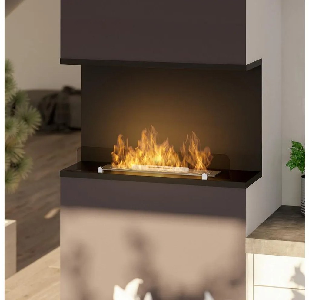 Șemineu BIO încorporat InFire 80x45 cm 3kW negru