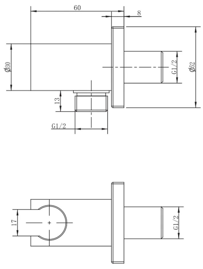 Cot racord patrat furtun dus FDesign Inula cu suport para, negru mat Negru mat, Patrata