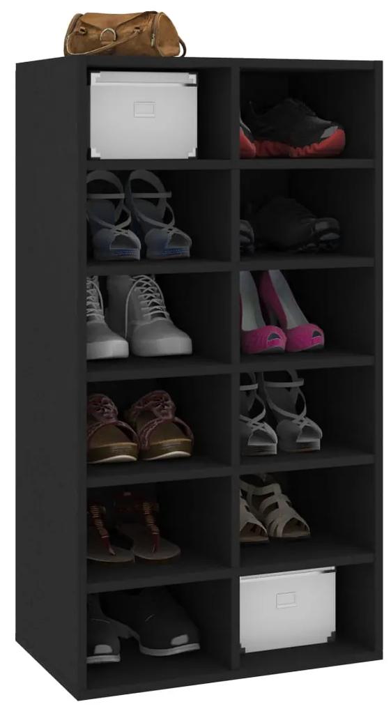 Pantofar, negru, 54x34x100,5 cm, lemn compozit Negru, 1, 1, 1