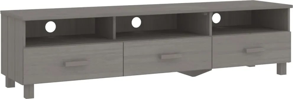 vidaXL Dulap TV „HAMAR”, gri deschis, 158x40x40 cm, lemn masiv de pin