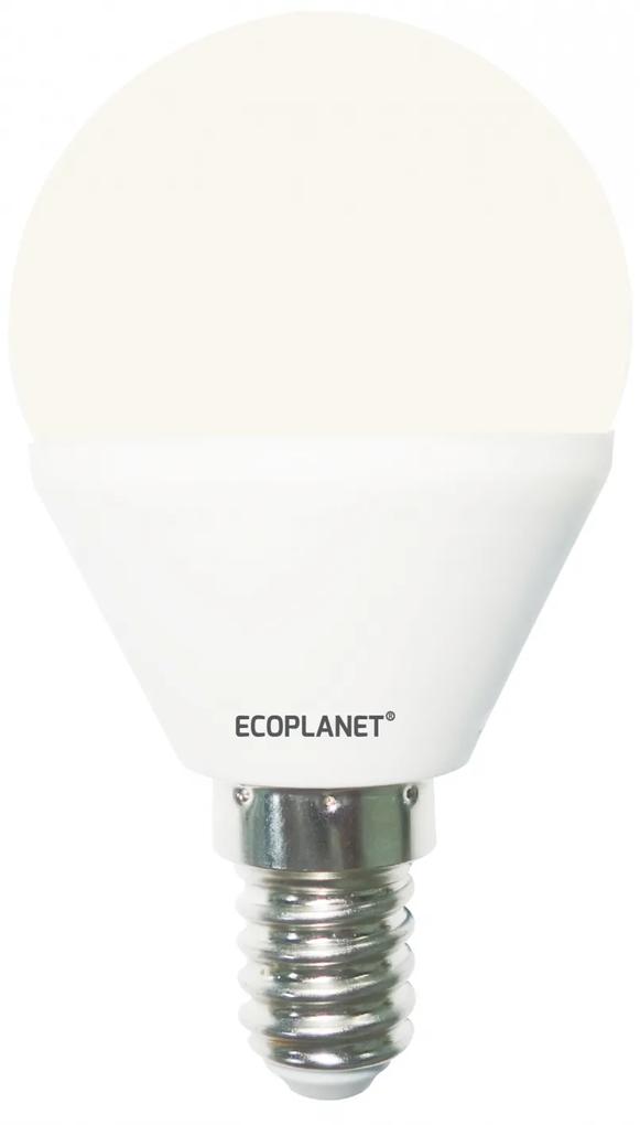 Set 3 Buc - Bec LED Ecoplanet glob mic G45, E14, 7W (60W), 630 LM, F, lumina calda 3000K, Mat Lumina calda - 3000K, 3 buc