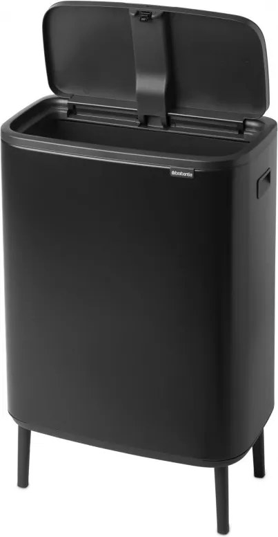 La mâna a doua: Cos pentru gunoi Brabantia Bo Touch Hi 1001260, 60 L, Inaltat, Deschidere lina si silentioasa, Negru mat