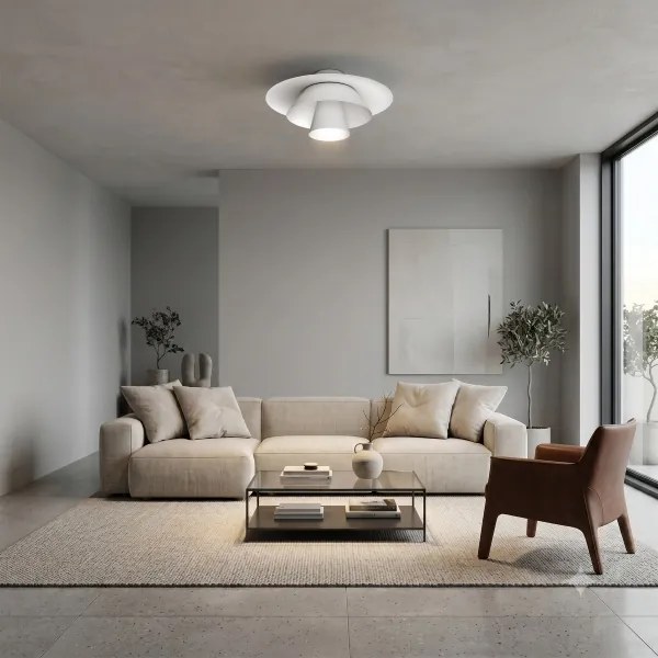 Plafonieră PLATO 1xE27/15W/230V, Ø 32 cm, alb