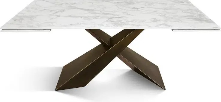 MIRABELLE-MASA BLAT DREPTUNGHIULAR CERAMICA ALB - PICIOR METALIC BRONZ 180 cm/90 cm