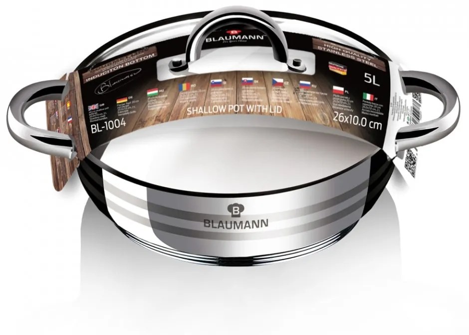 Cratita cu capac otel inoxidabil 26 cm Gourmet Line Blaumann BL 1004