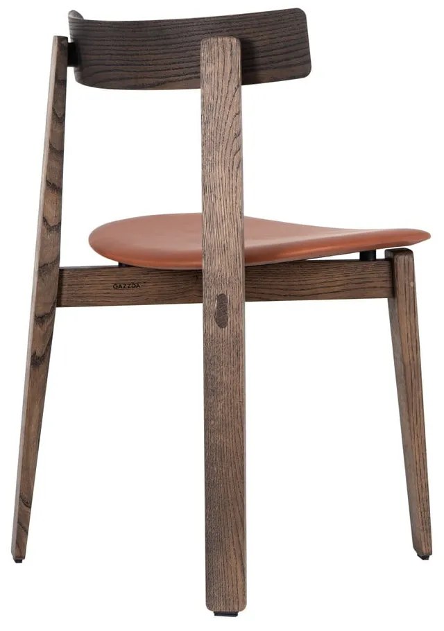 Scaune de dining maro/maro coniac 2 buc. din lemn de stejar Nora – Gazzda