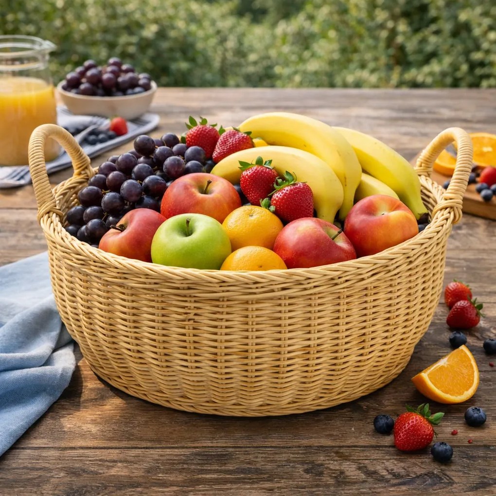 Coș rotund cu două mânere Westmark 42 x 19 cm ,bej