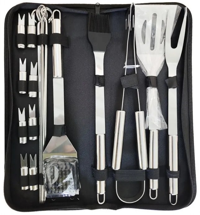 Set de instrumente pentru grătar cu geantă textilă