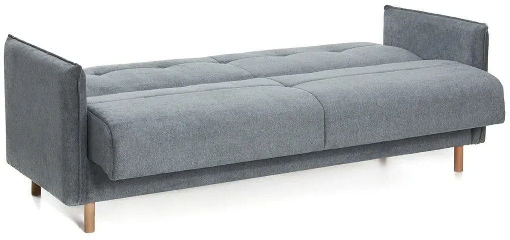 Canapea Extensibilă 3 locuri STONE, cu ladă de depozitare, 210x70x98 cm, Aston-Gri