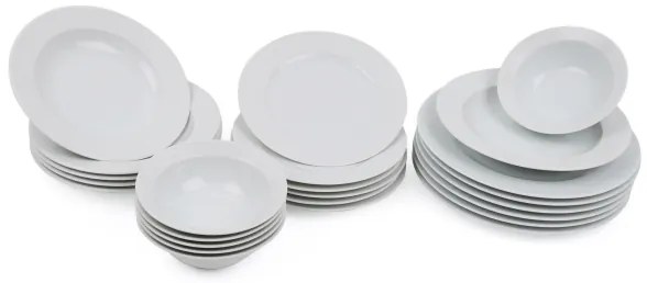 Set de veselă 24 piese alb/porțelan
