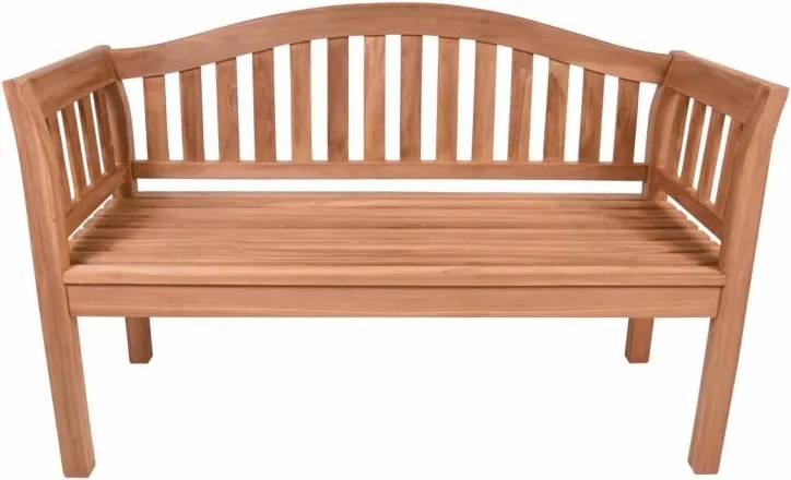 Bancă DIVERO cu 2 locuri, din lemn de tec tratat, masiv.