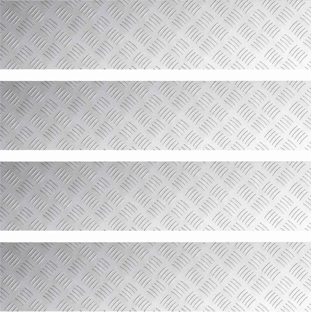 vidaXL Trepte Dreptunghiular 4 pcs Argintiu 90 x 20 cm Aluminiu