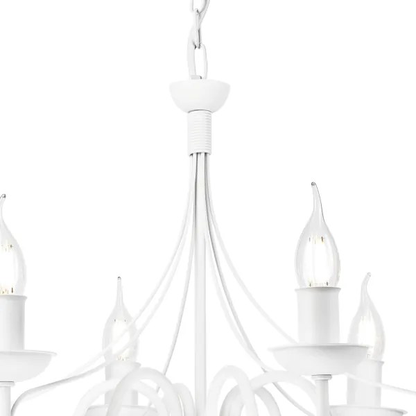 Lustră pe lanț DONATO 6xE14/40W/230V alb