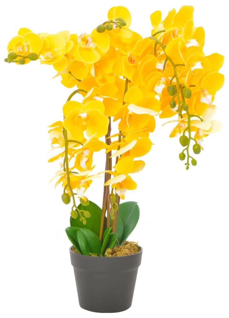 Planta artificiala orhidee cu ghiveci, galben, 60 cm 1, Galben, 60 cm