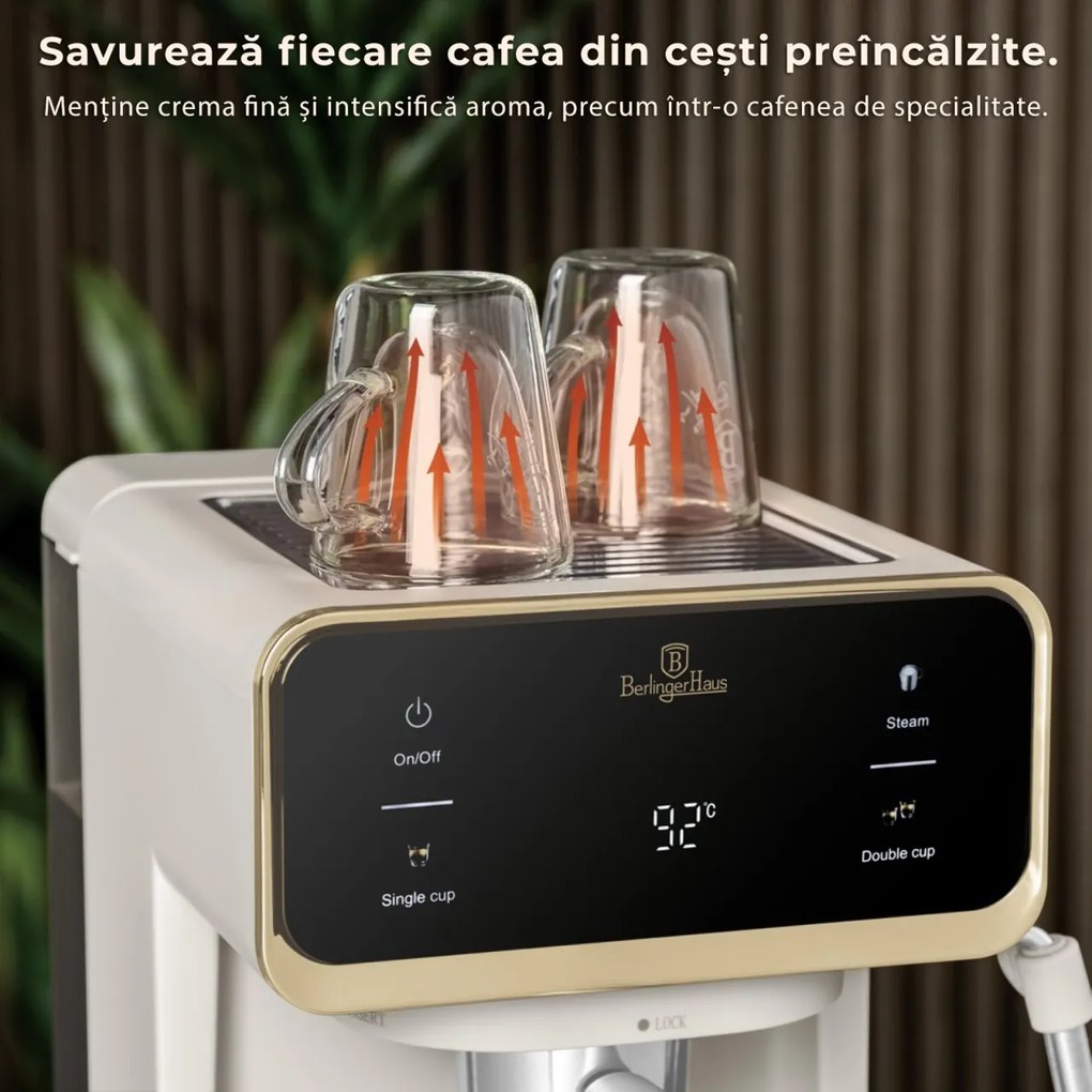 Espressor digital 3 in 1 Sahara Berlinger Haus BH/9847, crem mat