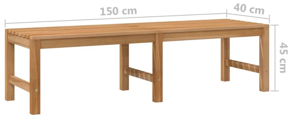 Banca de gradina, 150 cm, lemn masiv de tec 1, 150 x 40 x 45 cm, 1