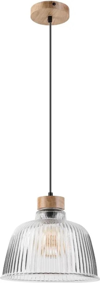 Lampă suspendată cu cablu ASTA 1x E27/60W/230V Ø 28 cm, stejar