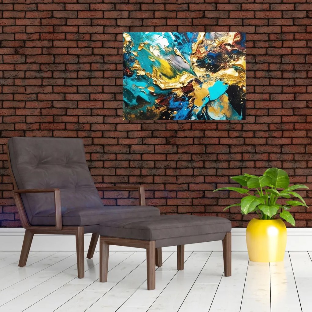 Tablou pe sticlă - Pictură în ulei texturată (70x50 cm)