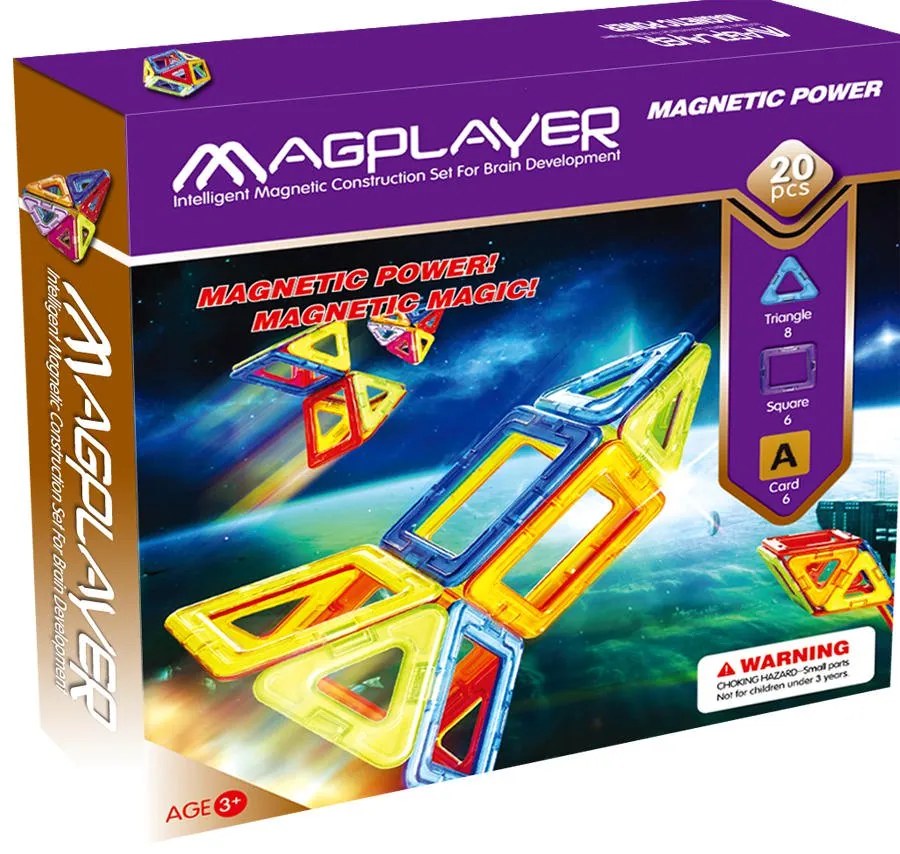 JOC DE CONSTRUCTIE MAGNETIC - 20 PIESE - MAGPLAYER (MPA-20)
