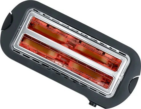 Severin AT 2590 - Prăjitor de pâine cu 4 fante, 1400 W/230 V, oțel inoxidabil/negru