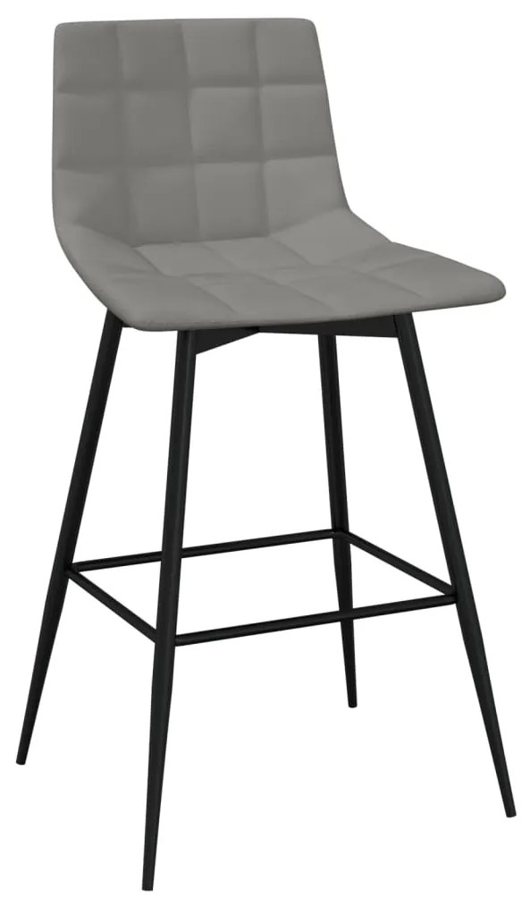 338606 vidaXL Scaun de bar, gri deschis, catifea
