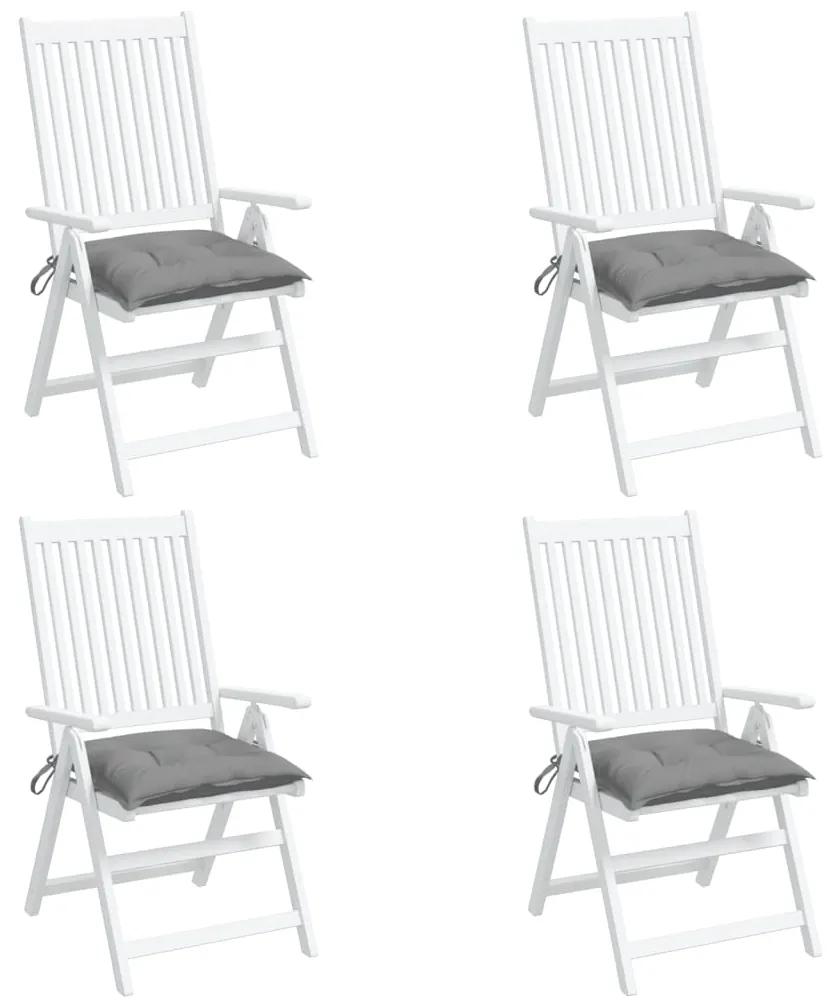 Perne de scaun, 4 buc., gri, 40 x 40 x 7 cm, textil 4, Gri, 40 x 40 x 7 cm