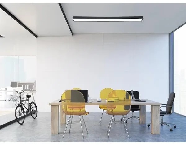 Plafonieră LED/32W/230V 4000K 120x7 cm negru