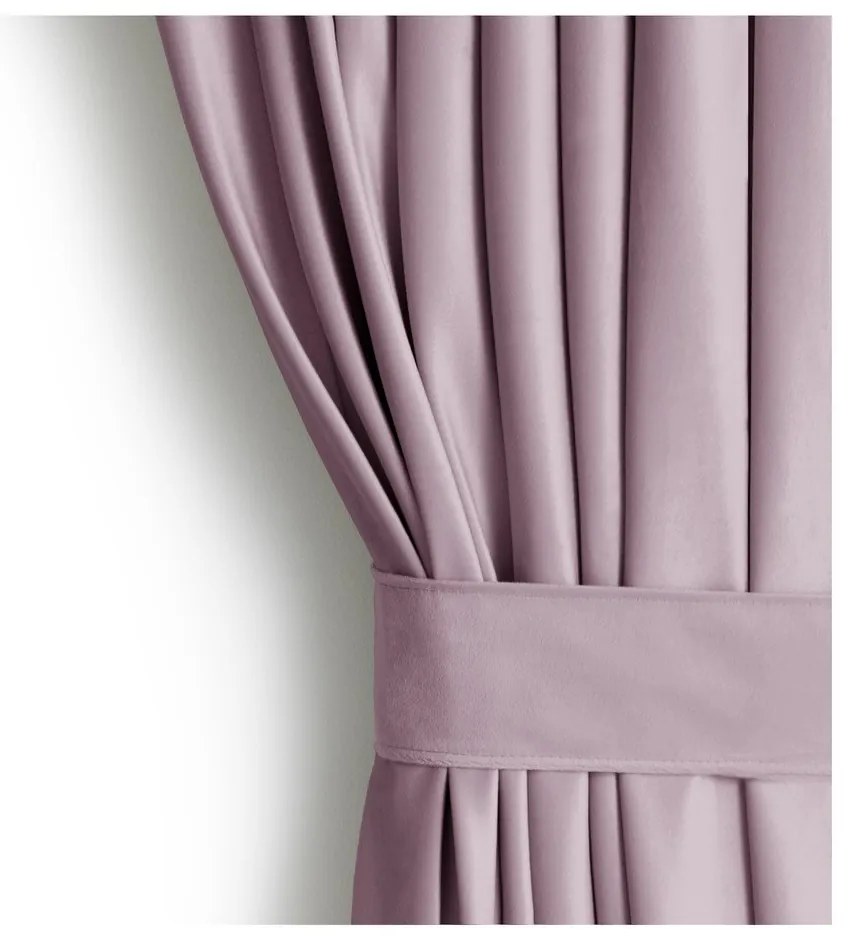 Draperie roz-deschis dimout (semi-opacă) din catifea 140x270 cm Eyelets – Restilo