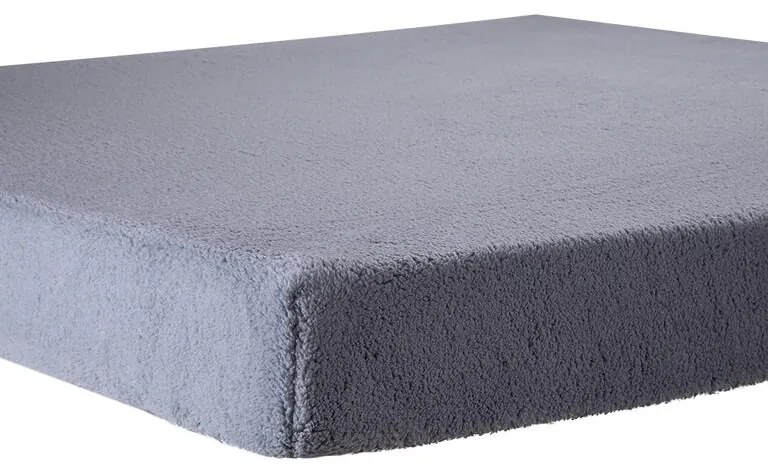 Cearceaf elastic cu blăniţă SHERPA, gri 90 x 200 cm