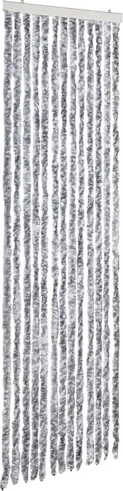 vidaXL Perdea pentru insecte, alb și gri, 56x185 cm, Chenille