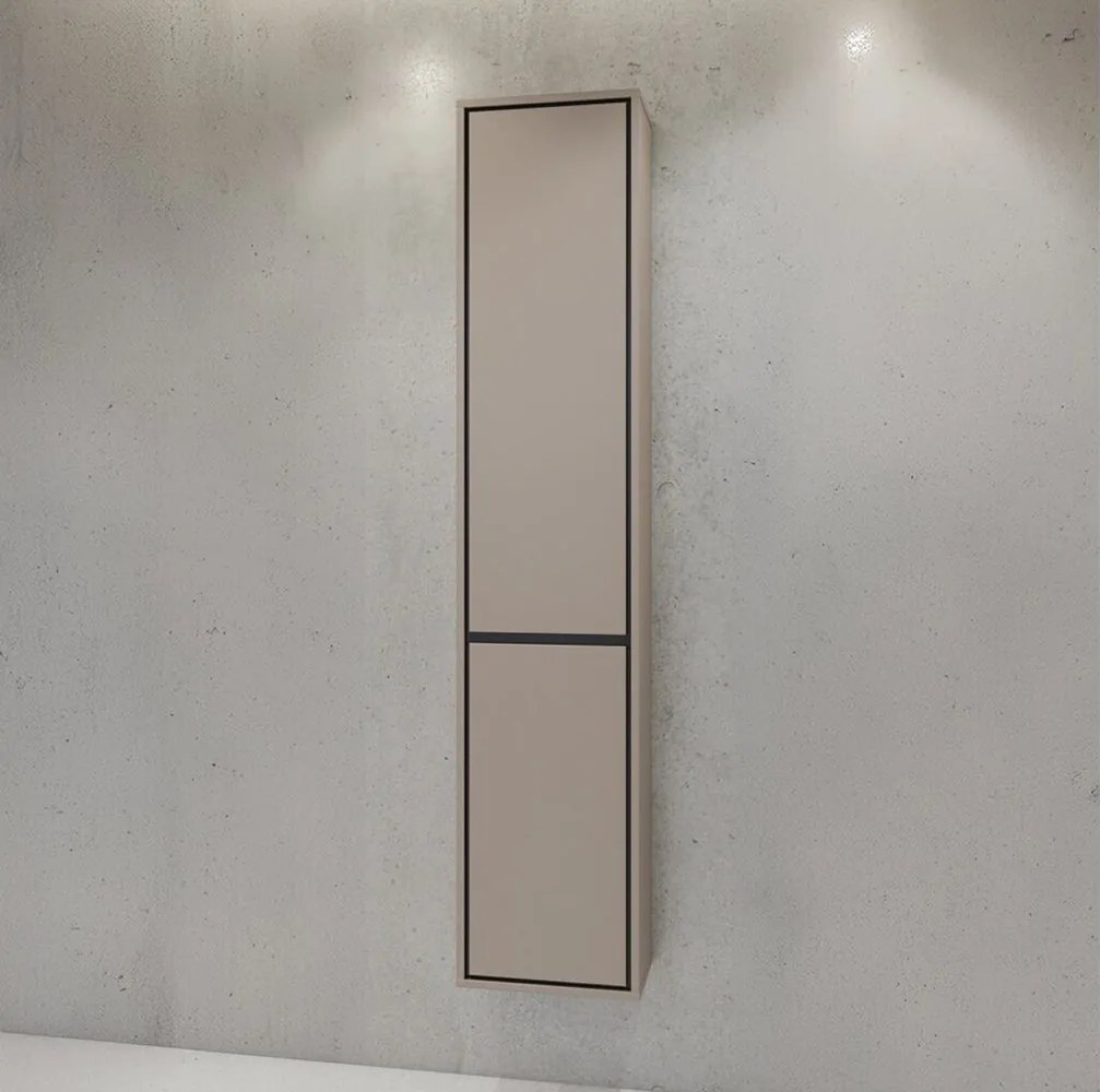 Dulap lemn masiv baie Irvella de perete, 172 × 72 × 30 cm - Crem