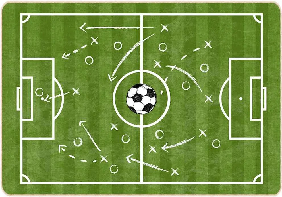 vidaXL Covor copii verde teren fotbal 160x230cm lavabil